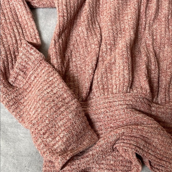 Saturday Sunday by AnthropologiePink Cowl Neck Textured Waffle Knit Sweater - Picture 4 of 7